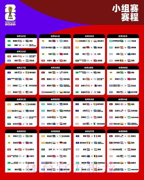 2026世界杯小组赛赛程中国时间实时赛程怎么看
